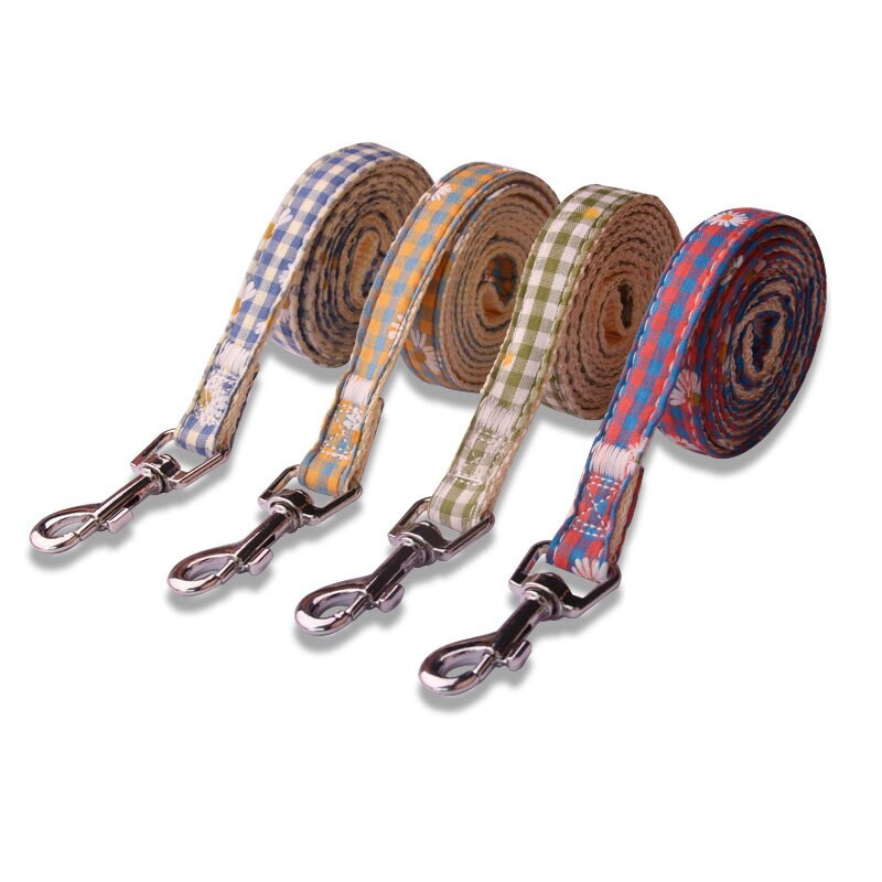 Harnaș pentru câini în carouri de modă Lesă reglabilă din nailon pentru piept pentru animale de companie Coarda de tracțiune pentru spate