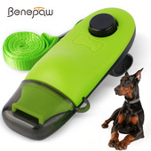„Benepaw Dog Clicker“ švilpukas „2 viename“ nuo dulkių dangtelio mokymas naminių šunų prišaukimas žiojimo kontrolės elgsenos koregavimui lauke patalpose