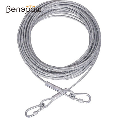 Benepaw Steel Wire Tie Out Cable Dog Leash Heavy Duty Reflective Trolley Training Lead For Large Dogs Up To 125kg Pet Runner