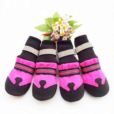 4 vnt Neslystantys naminių šunų batai nuo lietaus, vandeniui atsparūs šilti batai, saugūs šviesą atspindintys lauko šunų kojinių batai vidutinio dydžio šunims, labradoro