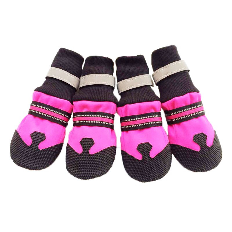 4 vnt Neslystantys naminių šunų batai nuo lietaus, vandeniui atsparūs šilti batai, saugūs šviesą atspindintys lauko šunų kojinių batai vidutinio dydžio šunims, labradoro