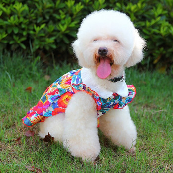 Ρούχα για κατοικίδια Καλοκαιρινή λεπτή αναπνεύσιμη φούστα για σκύλους Πανέμορφα λουλούδια Πριγκίπισσα φόρεμα Teddy Pomeranian Μικρά και μεσαία ρούχα για κατοικίδια σκύλους