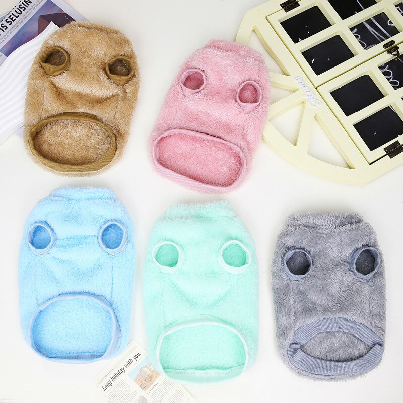 Lemmikloomade riided Väike koera kampsun Sügisene Talvine Villane Pusa Kassi Mood Rakmed Mantel Kutsikas Ühevärviline Pullover Puudel Bulldog