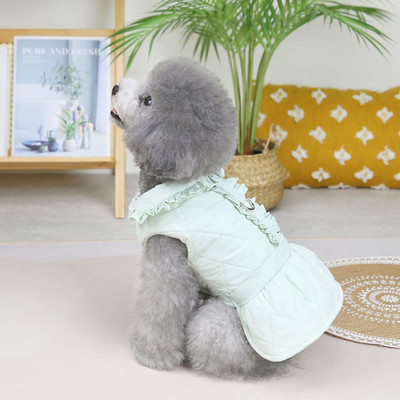 Haine din bumbac pentru animale de companie, toamnă iarnă, rochie de prințesă, câine mic, fustă groasă, haină caldă, ham pentru cățeluș, grilă de modă, rezistență la rece Chihuahua