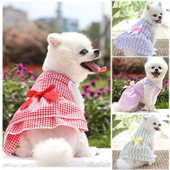 Slatka haljina za kućne ljubimce Suknja za pse Karirana suknja za pse Sweet Dog Haljina za princeze s mašnama Odjeća za princeze za kućne ljubimce za pse Vjenčanica Potrepštine za kućne ljubimce