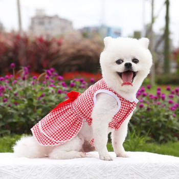 Χαριτωμένο φόρεμα για κατοικίδια Φούστα για σκύλους καρό φούστα Γλυκό σκυλάκι Φόρεμα πριγκίπισσας Πριγκίπισσα για κατοικίδια Ρούχα για σκύλους Νυφικό Προμήθειες για κατοικίδια