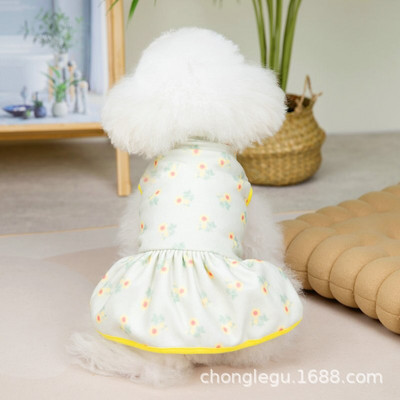 Odjeća za kućne ljubimce Jesen Zima Topla haljina Suknja za male pse Modni cvjetni uzorak Deblji pulover Slatka haljina princeze Pudlica Chihuahua