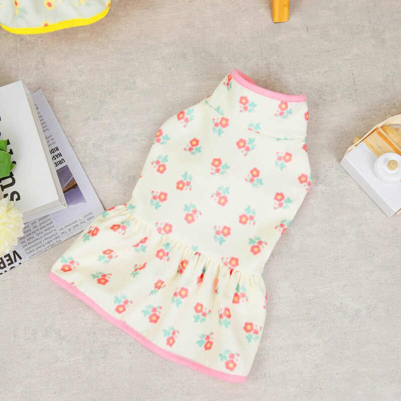 Odjeća za kućne ljubimce Jesen Zima Topla haljina Suknja za male pse Modni cvjetni uzorak Deblji pulover Slatka haljina princeze Pudlica Chihuahua