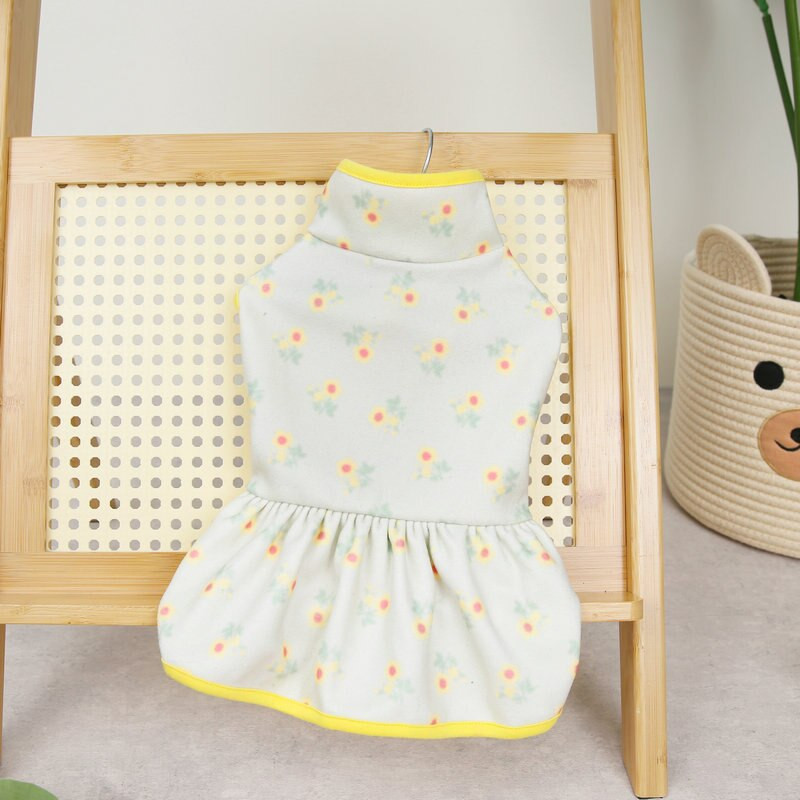 Odjeća za kućne ljubimce Jesen Zima Topla haljina Suknja za male pse Modni cvjetni uzorak Deblji pulover Slatka haljina princeze Pudlica Chihuahua