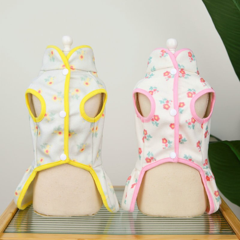 Odjeća za kućne ljubimce Jesen Zima Topla haljina Suknja za male pse Modni cvjetni uzorak Deblji pulover Slatka haljina princeze Pudlica Chihuahua