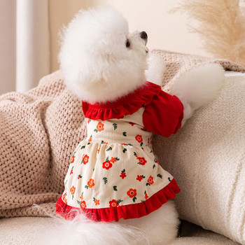 Φόρεμα πριγκίπισσας μικρός σκύλος Φόρεμα φθινοπωρινής χειμερινής γλυκιάς φούστας Γάτα μόδας μάλλινο πουλόβερ κουτάβι χαριτωμένο χοντρό πουκάμισο Poodle Chihuahua Yorkshire