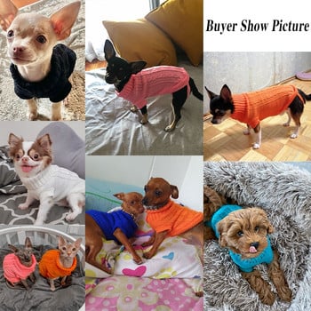 Пуловери за домашни кучета Зимни дрехи за домашни любимци за малки кучета Топъл пуловер Облекло за дрехи за котки Дрехи Вълнено меко тениска за кучета Яке