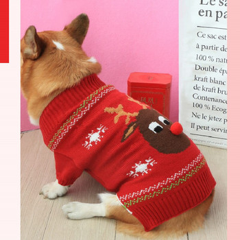 Дрехи за кучета Welsh Corgi Зимен пуловер за кучета Коледно палто за домашни любимци Облекло Облекло Котка Чихуахуа Кученце Облекло Коледен костюм за кучета XXS