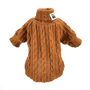 Χειμωνιάτικο πουλόβερ για σκύλους μονόχρωμο ζιβάγκο για σκύλους Ρούχα ζεστά βαμβακερά για κουτάβια μικρομεσαία σκυλιά Φούτερ μπουφάν Chihuahua Teddy