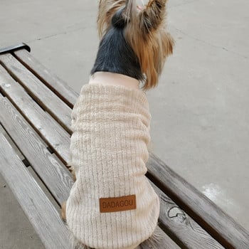 Ρούχα για κατοικίδια Βελούδινο πουλόβερ Ζεστό γιλέκο μόδας παλτό για γάτα Μικρό μπουφάν για σκύλους καθαρό χρώμα Πουλόβερ Chihuahua Yorkshire Bulldog Άνοιξη