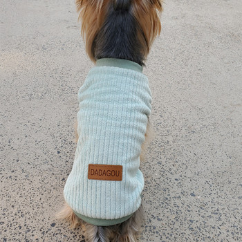 Ρούχα για κατοικίδια Βελούδινο πουλόβερ Ζεστό γιλέκο μόδας παλτό για γάτα Μικρό μπουφάν για σκύλους καθαρό χρώμα Πουλόβερ Chihuahua Yorkshire Bulldog Άνοιξη