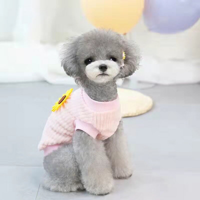 Haine pentru animale de companie Pulover de catifea Vestă caldă Mantocă pentru pisici Jachetă pentru câini mici Pulover de culoare pură Chihuahua Yorkshire Bulldog de primăvară