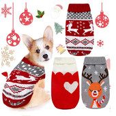 Iarnă caldă haine pentru câini pentru animale de companie de Crăciun pulover tricotat chihuahua bulldog îmbrăcăminte pentru costum de cățeluș mic, mediu, haină