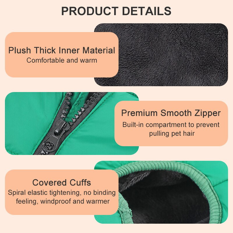 Talvised koerariided Veekindlad Väikesed Keskmised Koerte Vest kõrge kraega Soe Lemmikkoera Jope Riietus Chihuahua puudli kostüüm