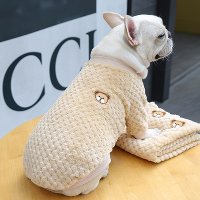 Odjeća za kućne ljubimce od flisa za pse. Majica sa slatkim crtanim medvjedom. Dukserice za pse. Zimski topli džemper. Kaput.