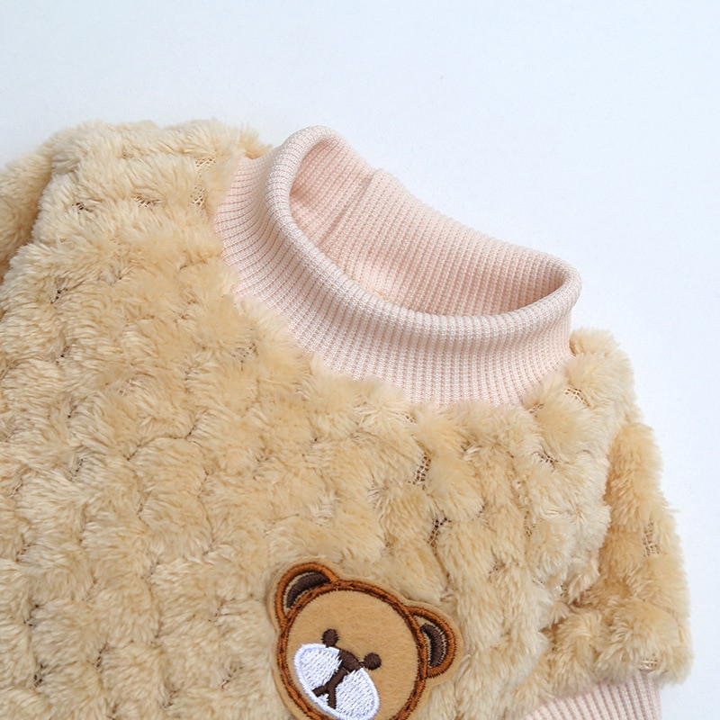 Odjeća za kućne ljubimce od flisa za pse. Majica sa slatkim crtanim medvjedom. Dukserice za pse. Zimski topli džemper. Kaput.