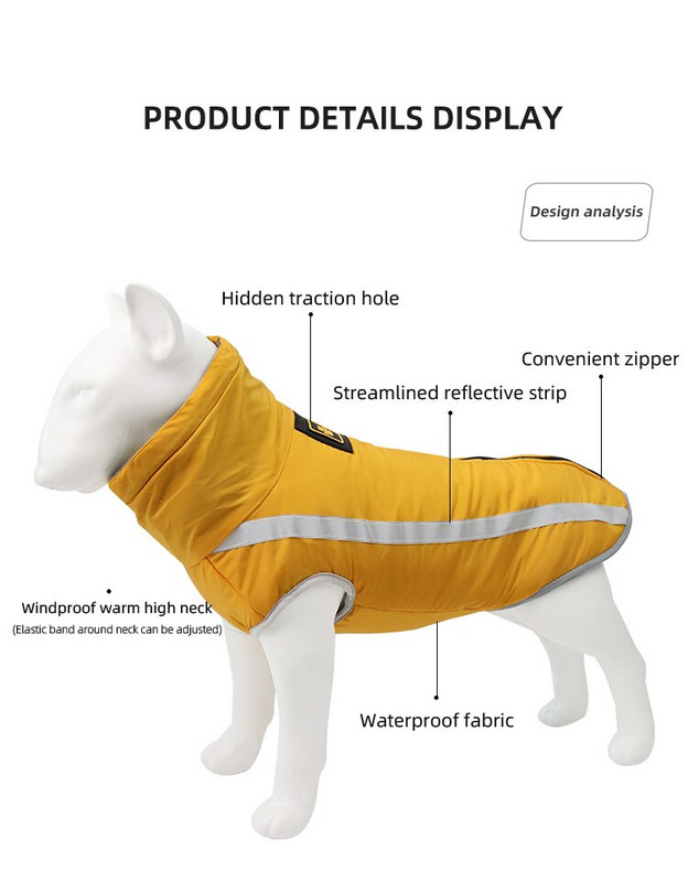 Jachetă de iarnă pentru câini Jachetă caldă impermeabilă pentru câini Vestă pentru câini pentru vreme rece, pentru câini mici, mijlocii și mari, haină de iarnă (roșu, 4XL)