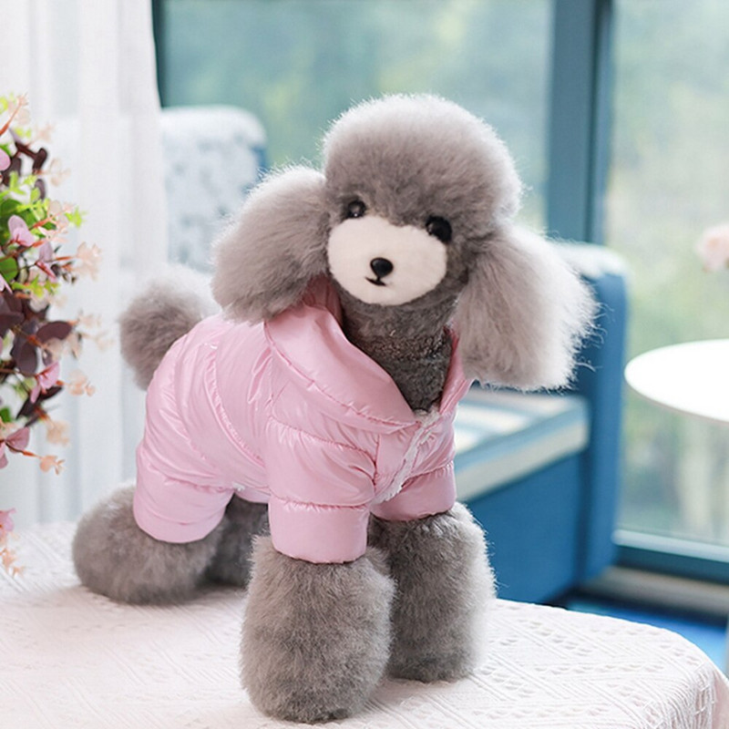 Haine de iarnă pentru câini Salopete rezistente la vânt pentru câini de talie mică Jachetă de puf pentru cățeluș Parka îngroșată impermeabilă Salopetă pentru câini ținute pentru animale de companie