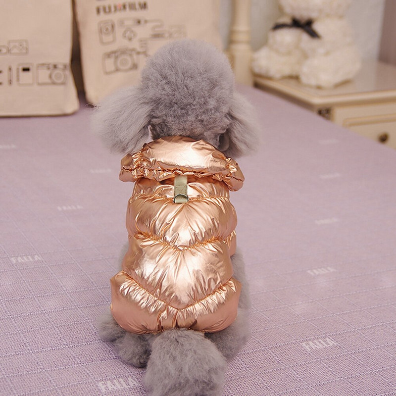 Haine de iarnă pentru câini Salopete rezistente la vânt pentru câini de talie mică Jachetă de puf pentru cățeluș Parka îngroșată impermeabilă Salopetă pentru câini ținute pentru animale de companie