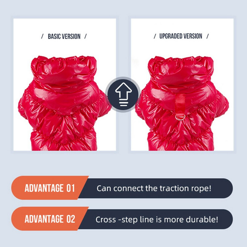 Haine de iarnă pentru câini Salopete rezistente la vânt pentru câini de talie mică Jachetă de puf pentru cățeluș Parka îngroșată impermeabilă Salopetă pentru câini ținute pentru animale de companie