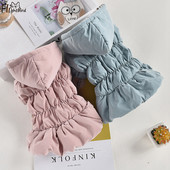 Kućni ljubimac Zimski topli kaput Štene Puhana jakna Odjeća Haljina Princess Suknja s cvjetnim mjehurićima Pas Mačka Odjeća za čivavu jorkiju s kapuljačom