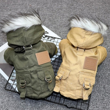 Кучешки дрехи Зимно кученце Pet Dog Coat Jacket For Small Medium Dogs Thicken Warm Hoodie Jacket Chihuahua Yorkies Pets Clothing