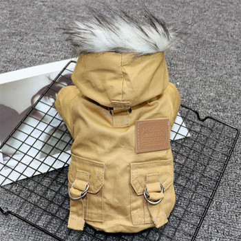 Кучешки дрехи Зимно кученце Pet Dog Coat Jacket For Small Medium Dogs Thicken Warm Hoodie Jacket Chihuahua Yorkies Pets Clothing