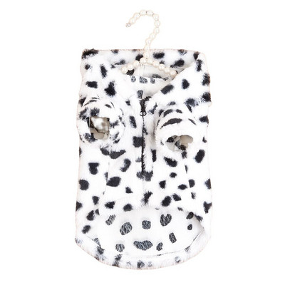 Pseća odjeća za pse Pulover za kućne ljubimce Jesen Zima Plišani kaput Leopard print Francuski buldog Meki kaput Srednja odjeća za pse Krznene majice s kapuljačom