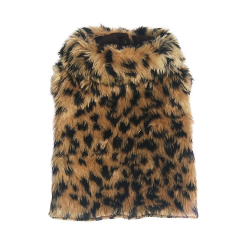 Lemmikloomariided Talvine plüüsmantel Sügisene leopardimustriline kampsun väikesele koerale kassile jakk karusnahast kampsun Bulldog mops puudli rõivad