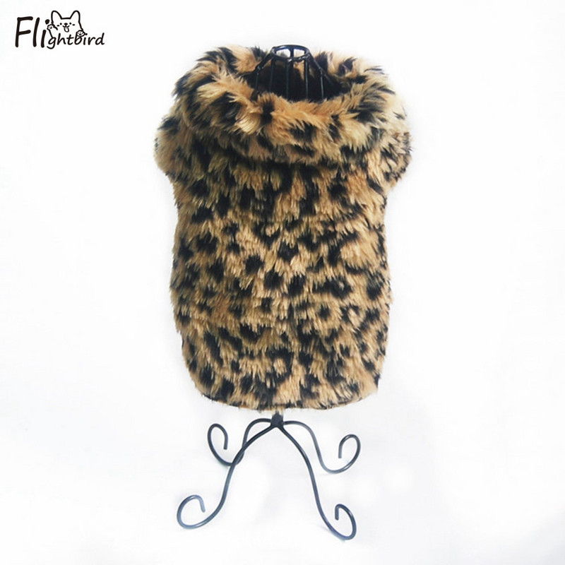 Lemmikloomariided Talvine plüüsmantel Sügisene leopardimustriline kampsun väikesele koerale kassile jakk karusnahast kampsun Bulldog mops puudli rõivad