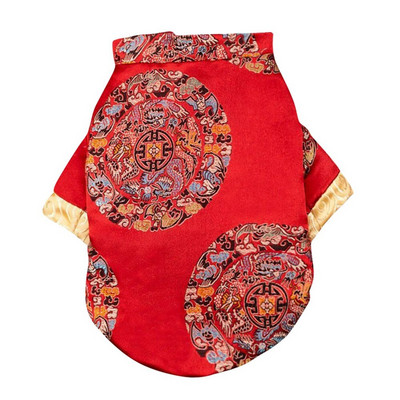 Ρούχα για κατοικίδια Κινέζικο Πρωτοχρονιάτικο κοστούμι σκύλου Tang για σκύλους Cheongsam Χειμερινό παλτό σκυλιών Μπουφάν Παραδοσιακό Ανοιξιάτικο Φεστιβάλ κατοικίδιο κοστούμι