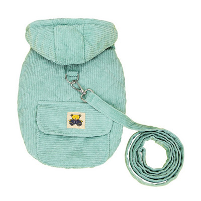 Ρούχα για σκύλους για χειμερινά κατοικίδια Χαριτωμένο γιλέκο για σκύλους για κουτάβι με λουρί Chihuahua Yorkie Ζεστό μπουφάν με κουκούλα για μικρούς μεσαίους σκύλους