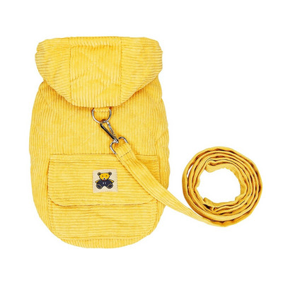 Ρούχα για σκύλους για χειμερινά κατοικίδια Χαριτωμένο γιλέκο για σκύλους για κουτάβι με λουρί Chihuahua Yorkie Ζεστό μπουφάν με κουκούλα για μικρούς μεσαίους σκύλους