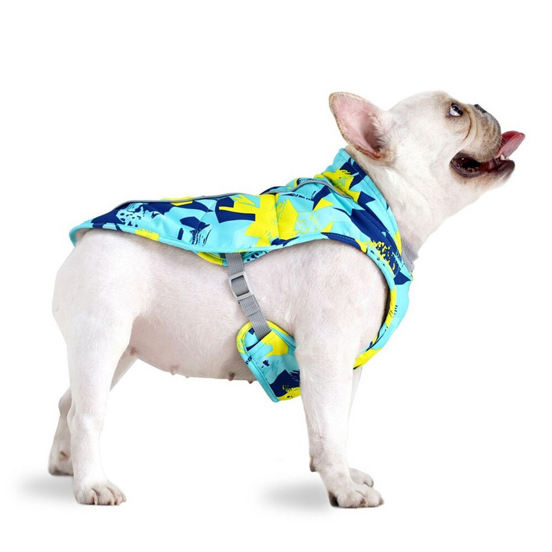 Žieminiai šunų rūbai Šilti naminių gyvūnėlių paltai Striukė su pavadėliu mažiems vidutiniams šunims Drabužiai Prancūzų buldogo šuniuko katės naminių gyvūnėlių liemenės striukės