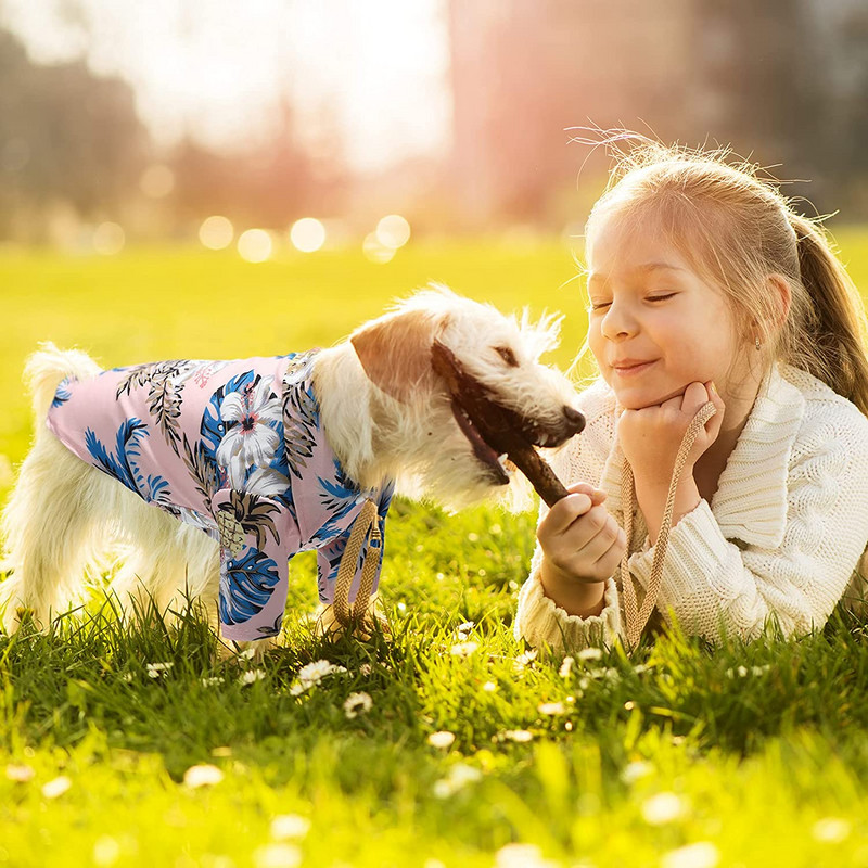 Šunų marškiniai Drabužiai Vasariniai Paplūdimio Drabužiai Liemenės Naminių gyvūnėlių Drabužiai Gėlėti marškinėliai Havajų mažoms didelėms katėms Čihuahua šuniui