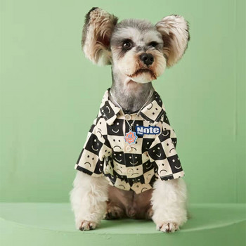 Карирана риза Висококачествени дрехи Пролет Лято Палто за малко куче Модна тениска котка Чихуахуа Йоркширски пудел Кученце Пуловер