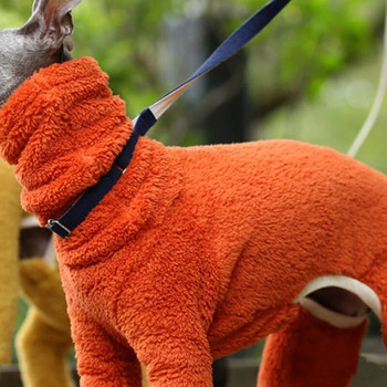 4 цвята поларено кучешко облекло Зимен гащеризон с яка с дълга яка Яке за големи кучета Аляски маламут Топло палто Гащеризон Гащеризон