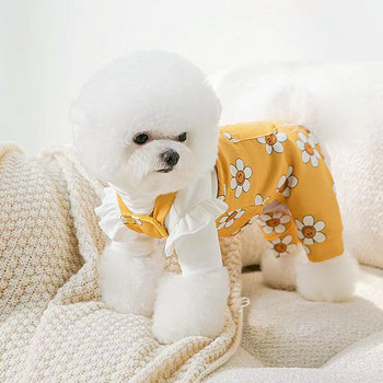 Σαλόνι για κατοικίδια Μόδα Εκτύπωση Χαριτωμένα ζαρτιέρες Μικρό παλτό σκυλιών Ρούχα για κουτάβι Chihuahua Yorkshire Bulldog Keep ζεστό Φθινόπωρο, χειμωνιάτικη γάτα
