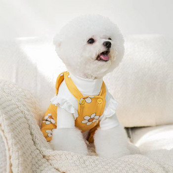 Σαλόνι για κατοικίδια Μόδα Εκτύπωση Χαριτωμένα ζαρτιέρες Μικρό παλτό σκυλιών Ρούχα για κουτάβι Chihuahua Yorkshire Bulldog Keep ζεστό Φθινόπωρο, χειμωνιάτικη γάτα