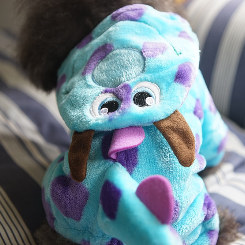 Kuum müük Lemmikkoerte riided külmas talves Jumpsuits Visuaalsed sinised draakonkoera mantlid Koerapargid väikestele koertele. Toode