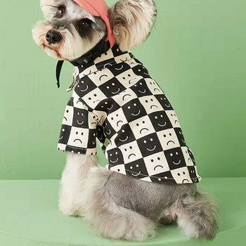 Ρούχα για κατοικίδια Μικρό σκύλο καρό πουκάμισο Άνοιξη Καλοκαίρι Κουτάβι Κινούμενα σχέδια Χαριτωμένο παλτό Γάτα Μόδα μπλουζάκι Chihuahua Yorkshire Poodle Bulldog
