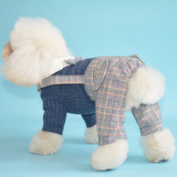 Χειμερινά ρούχα για σκύλους Gentleman Στολή για κατοικίδια Παπιγιόν Επίσημο πουκάμισο για μικρά σκυλιά Νυφικό για κουτάβι Ολόσωμη φόρμα Ζακέτα για πάρτι για κατοικίδια