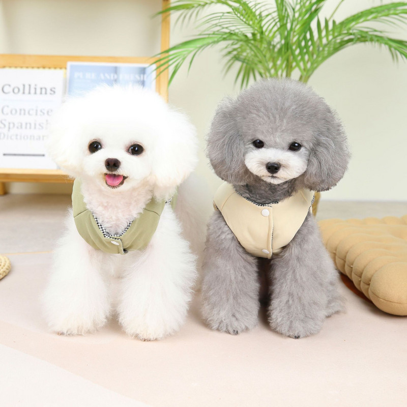 Vestă din bumbac pur pentru animale de companie, toamnă iarnă, haine pentru câini de talie mică, jachetă groasă, pulover cald, cămașă de modă pentru cățeluș, haină chihuahua Yorkshire pug