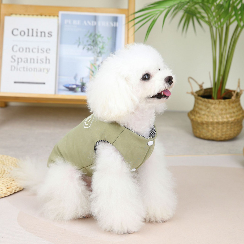 Vestă din bumbac pur pentru animale de companie, toamnă iarnă, haine pentru câini de talie mică, jachetă groasă, pulover cald, cămașă de modă pentru cățeluș, haină chihuahua Yorkshire pug