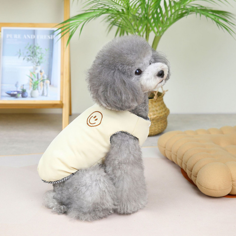 Vestă din bumbac pur pentru animale de companie, toamnă iarnă, haine pentru câini de talie mică, jachetă groasă, pulover cald, cămașă de modă pentru cățeluș, haină chihuahua Yorkshire pug